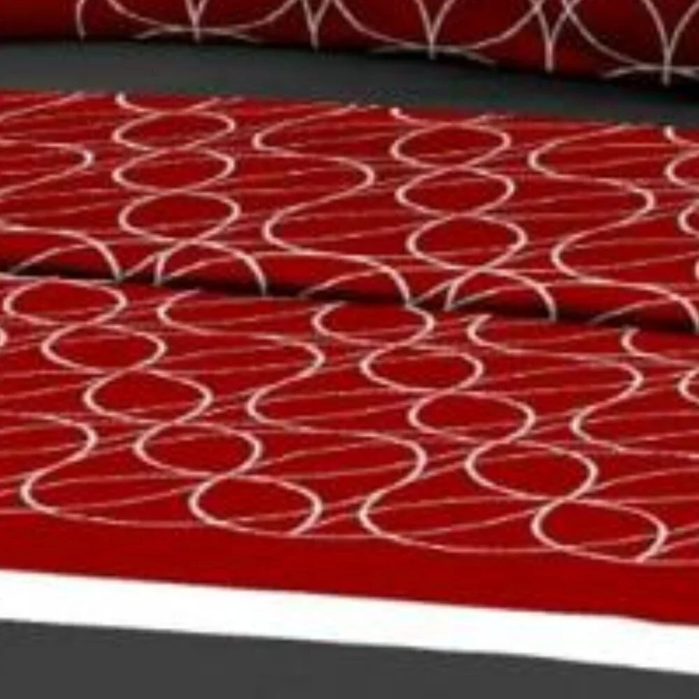 Royal Bambo Duvet Cover Set 6 pc Set Red and Black Stripes